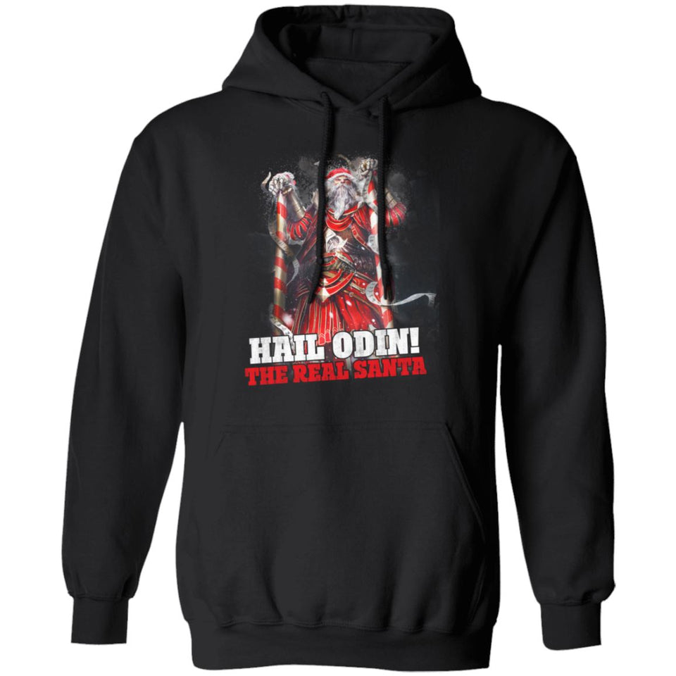 Viking apparel, Hail Odin The Real Santa, FrontApparel[Heathen By Nature authentic Viking products]Unisex Pullover HoodieBlackS