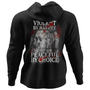 Viking Tshirt Apparel, Violent By Nature Peaceful By Choice, Back