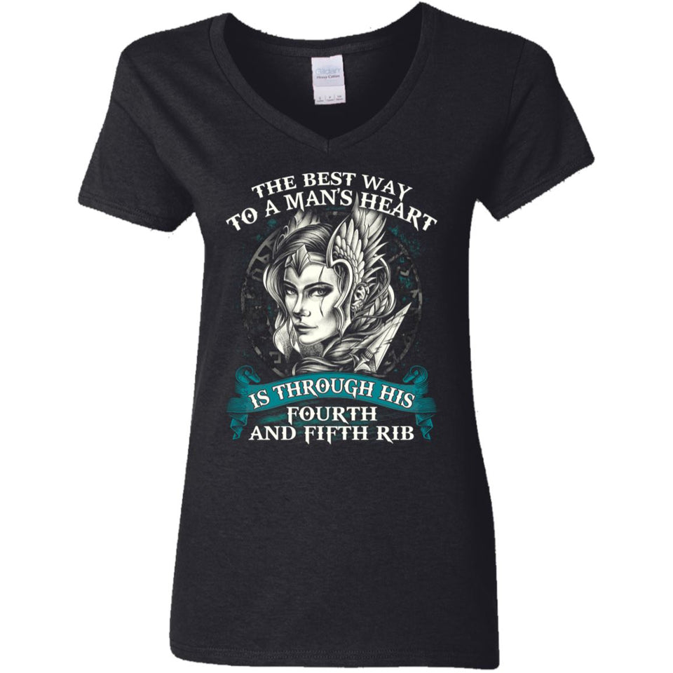A shieldmaidenApparel[Heathen By Nature authentic Viking products]Ladies' V-Neck T-ShirtBlackS