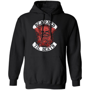 A Viking, Norse, Gym t-shirt & apparel, Bearded till death , FrontApparel[Heathen By Nature authentic Viking products]Unisex Pullover HoodieBlackS