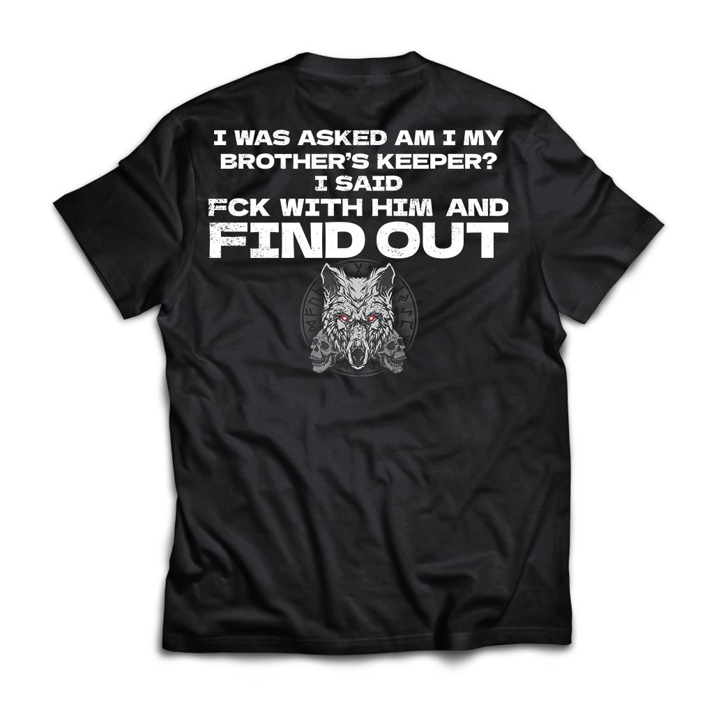 Am I my brother's keeper, BackApparel[Heathen By Nature authentic Viking products]Premium Short Sleeve T-ShirtBlackX-Small
