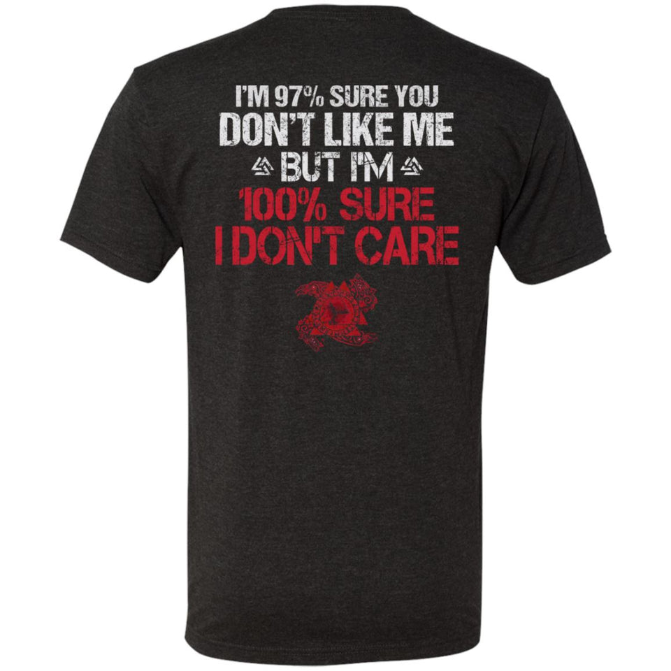 American made, Double sided T-shirt, Don't careApparel[Heathen By Nature authentic Viking products]