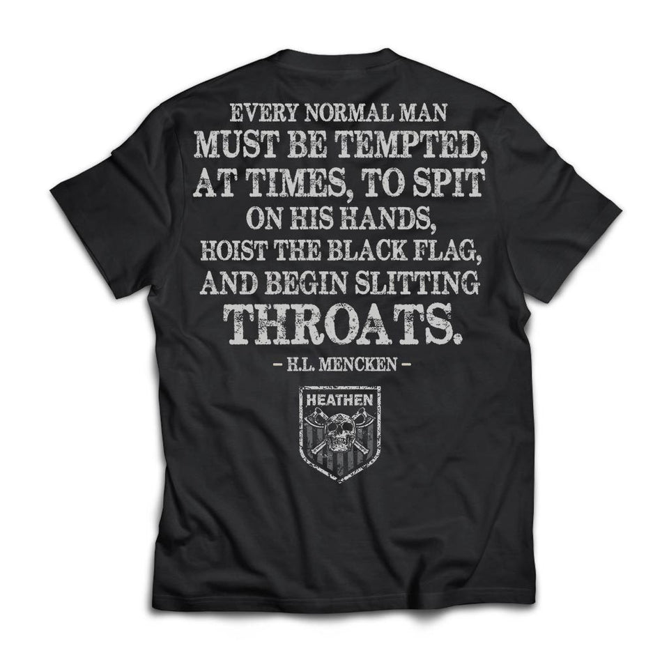 American made, Viking T-shirt, Every normal man must be tempted, BackApparel[Heathen By Nature authentic Viking products]Next Level Men's Triblend T-ShirtVintage BlackS