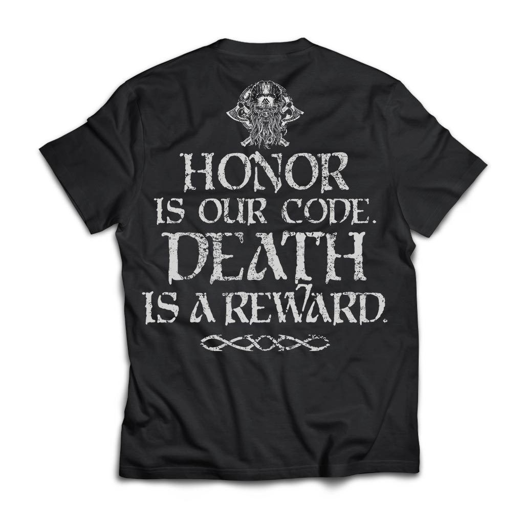 American made, Viking T-shirt, Honor, BackApparel[Heathen By Nature authentic Viking products]Next Level Men's Triblend T-ShirtVintage BlackS