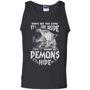 Don't get too close, FrontApparel[Heathen By Nature authentic Viking products]Cotton Tank TopBlackS