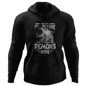 Don't get too close, FrontApparel[Heathen By Nature authentic Viking products]Unisex Pullover HoodieBlackS