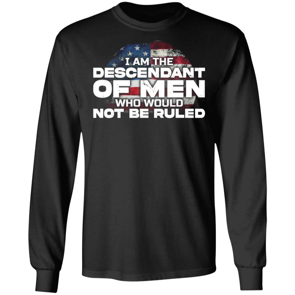 I am the descendant of men who would not be ruled, FrontApparel[Heathen By Nature authentic Viking products]Long-Sleeve Ultra Cotton T-ShirtBlackS