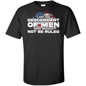 I am the descendant of men who would not be ruled, FrontApparel[Heathen By Nature authentic Viking products]Tall Ultra Cotton T-ShirtBlackXLT