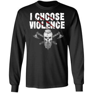 I choose violence, FrontApparel[Heathen By Nature authentic Viking products]Long-Sleeve Ultra Cotton T-ShirtBlackS