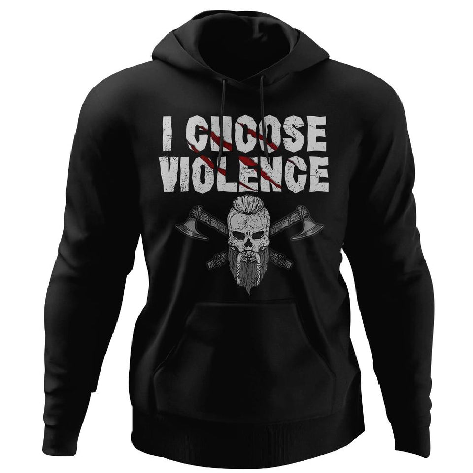 I choose violence, FrontApparel[Heathen By Nature authentic Viking products]Unisex Pullover HoodieBlackS