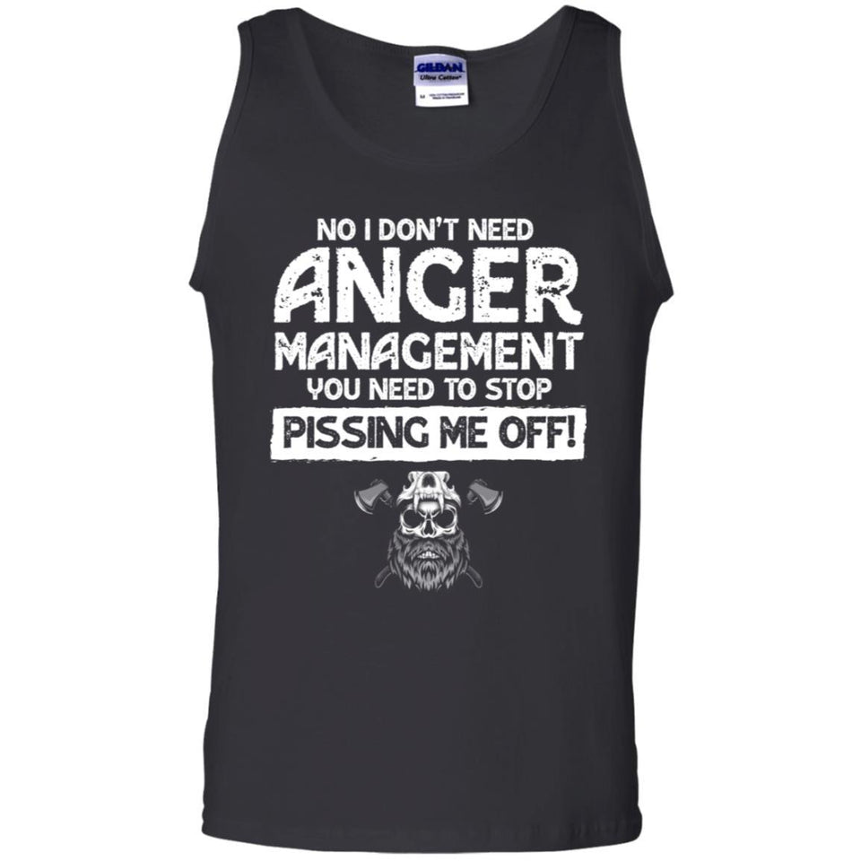 I don't need anger management, FrontApparel[Heathen By Nature authentic Viking products]Cotton Tank TopBlackS