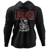 I drink coffee I hate people and I know things, BackApparel[Heathen By Nature authentic Viking products]Unisex Pullover HoodieBlackS