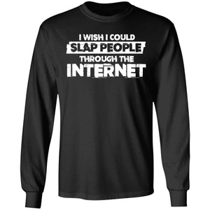 I wish I could slap people through the internet, FrontApparel[Heathen By Nature authentic Viking products]Long-Sleeve Ultra Cotton T-ShirtBlackS