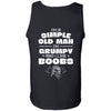 I'm a simple old man I'm grumpy and I like boobs, BackApparel[Heathen By Nature authentic Viking products]Cotton Tank TopBlackS