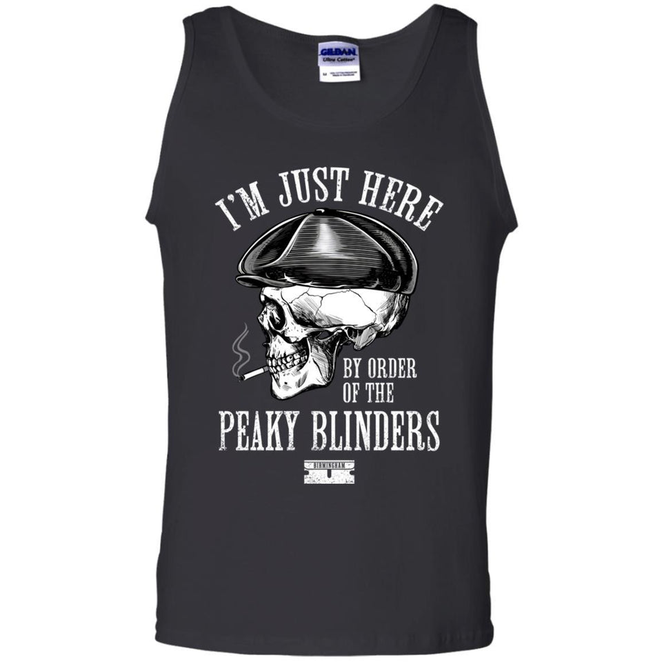 I'm just here by order of the Peaky Blinders, FrontApparel[Heathen By Nature authentic Viking products]Cotton Tank TopBlackS