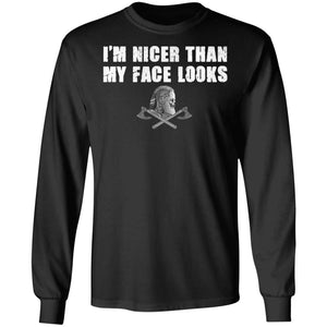I'm nicer than my face looks, FrontApparel[Heathen By Nature authentic Viking products]Long-Sleeve Ultra Cotton T-ShirtBlackS