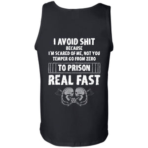 I'm scared of me, not you, FrontApparel[Heathen By Nature authentic Viking products]Cotton Tank TopBlackS