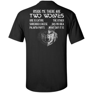 Inside me there are two wolves, FrontApparel[Heathen By Nature authentic Viking products]Tall Ultra Cotton T-ShirtBlackXLT