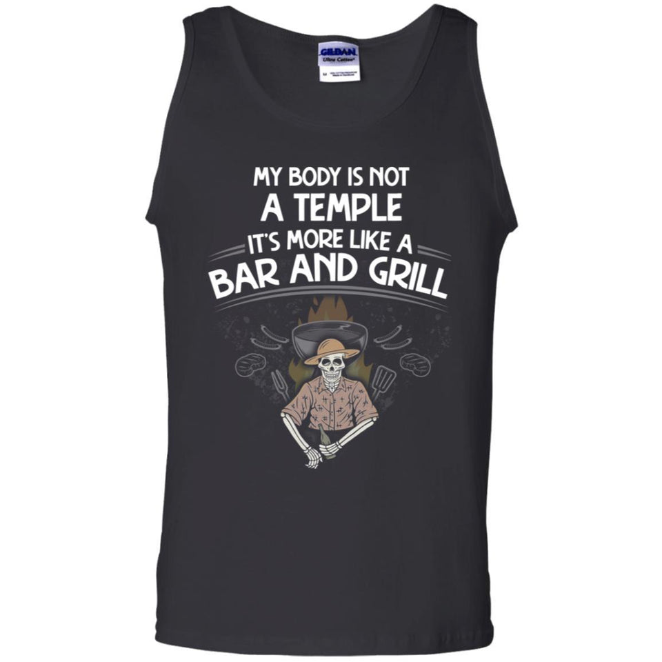 My body is not a temple, FrontApparel[Heathen By Nature authentic Viking products]Cotton Tank TopBlackS