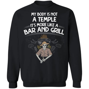 My body is not a temple, FrontApparel[Heathen By Nature authentic Viking products]Unisex Crewneck Pullover SweatshirtBlackS