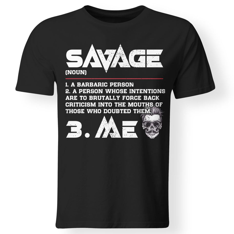 Savage (noun), FrontApparel[Heathen By Nature authentic Viking products]Gildan Premium Men T-ShirtBlack5XL