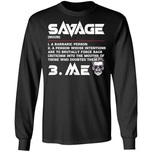 Savage (noun), FrontApparel[Heathen By Nature authentic Viking products]Long-Sleeve Ultra Cotton T-ShirtBlackS