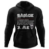 Savage (noun), FrontApparel[Heathen By Nature authentic Viking products]Unisex Pullover HoodieBlackS