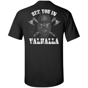 See you in Valhalla, BackApparel[Heathen By Nature authentic Viking products]Tall Ultra Cotton T-ShirtBlackXLT