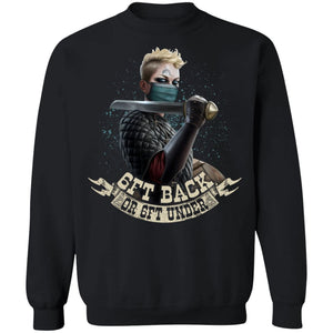 Shieldmaiden, Viking, Norse, Gym t-shirt & apparel, 6ft Back or 6ft Under, FrontApparel[Heathen By Nature authentic Viking products]Unisex Crewneck Pullover SweatshirtBlackS
