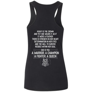 Shieldmaiden, Viking, Norse, Gym t-shirt & apparel, A warrior, a champion, a fighter, a queen, FrontApparel[Heathen By Nature authentic Viking products]Ladies' Softstyle Racerback TankBlackS