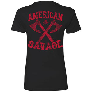 Shieldmaiden, Viking, Norse, Gym t-shirt & apparel, American Savage, BackApparel[Heathen By Nature authentic Viking products]Next Level Ladies' T-ShirtBlackX-Small