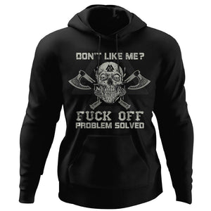 Shieldmaiden, Viking, Norse, Gym t-shirt & apparel, Don't like me fuck off, frontApparel[Heathen By Nature authentic Viking products]Unisex Pullover HoodieBlackS