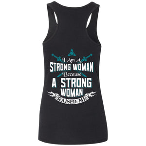 Shieldmaiden, Viking, Norse, Gym t-shirt & apparel, I am a strong woman, BackApparel[Heathen By Nature authentic Viking products]Ladies' Softstyle Racerback TankBlackS
