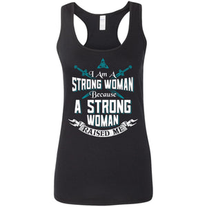 Shieldmaiden, Viking, Norse, Gym t-shirt & apparel, I am a strong woman, FrontApparel[Heathen By Nature authentic Viking products]Ladies' Softstyle Racerback TankBlackS