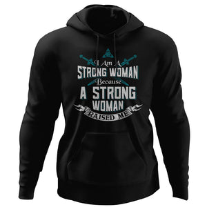 Shieldmaiden, Viking, Norse, Gym t-shirt & apparel, I am a strong woman, FrontApparel[Heathen By Nature authentic Viking products]Unisex Pullover HoodieBlackS