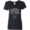 Shieldmaiden, Viking, Norse, Gym t-shirt & apparel, I Look Innocent, FrontApparel[Heathen By Nature authentic Viking products]Ladies' V-Neck T-ShirtBlackS