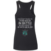 Shieldmaiden, Viking, Norse, Gym t-shirt & apparel, If he is not willing to stand with me in battle, BackApparel[Heathen By Nature authentic Viking products]Ladies' Softstyle Racerback TankBlackS