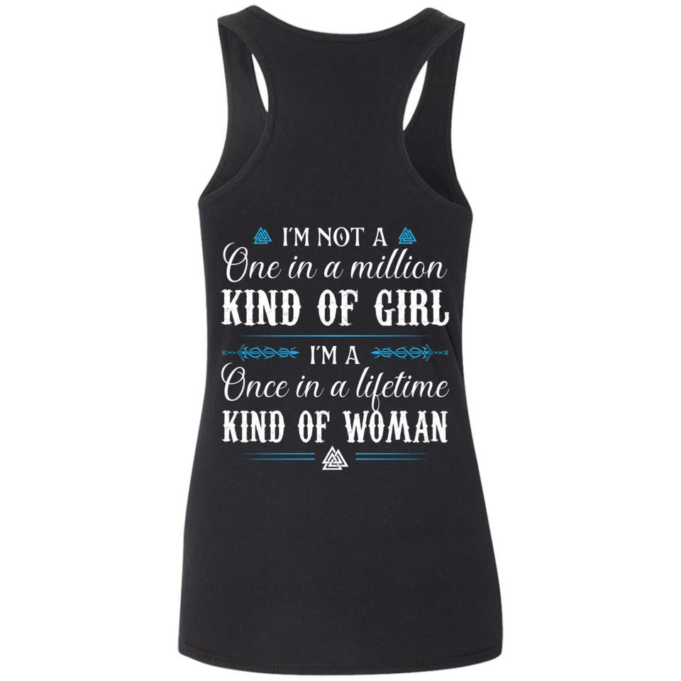Shieldmaiden, Viking, Norse, Gym t-shirt & apparel, I'm not a one in a million kind of girl, BackApparel[Heathen By Nature authentic Viking products]Ladies' Softstyle Racerback TankBlackS