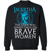 Shieldmaiden, Viking, Norse, Gym t-shirt & apparel, Lagertha the Gods will always smile, FrontApparel[Heathen By Nature authentic Viking products]Unisex Crewneck Pullover SweatshirtBlackS