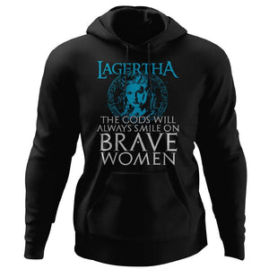 Shieldmaiden, Viking, Norse, Gym t-shirt & apparel, Lagertha the Gods will always smile, FrontApparel[Heathen By Nature authentic Viking products]Unisex Pullover HoodieBlackS