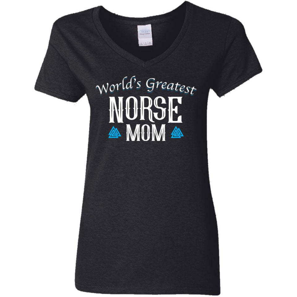 Shieldmaiden, Viking, Norse, Gym t-shirt & apparel, Norse Mom, FrontApparel[Heathen By Nature authentic Viking products]Ladies' V-Neck T-ShirtBlackS