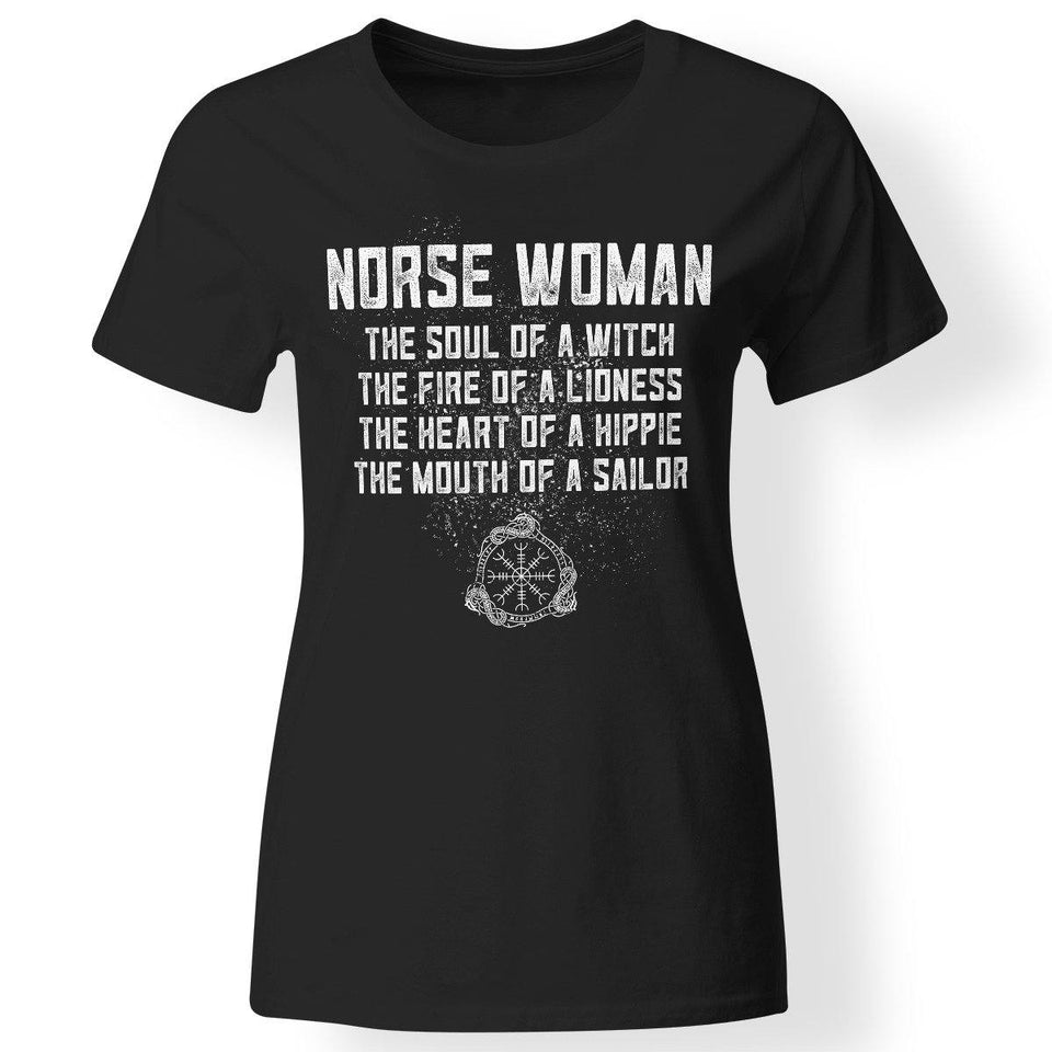 Shieldmaiden, Viking, Norse, Gym t-shirt & apparel, Norse Woman, FrontApparel[Heathen By Nature authentic Viking products]Next Level Ladies' T-ShirtBlackX-Small