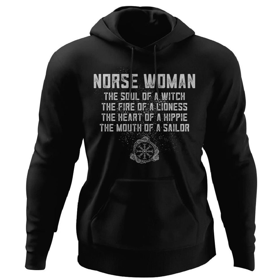 Shieldmaiden, Viking, Norse, Gym t-shirt & apparel, Norse Woman, FrontApparel[Heathen By Nature authentic Viking products]Unisex Pullover HoodieBlackS