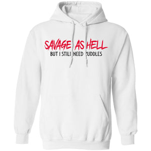 Shieldmaiden, Viking, Norse, Gym t-shirt & apparel, Savage as hell, FrontApparel[Heathen By Nature authentic Viking products]Unisex Pullover HoodieWhiteS