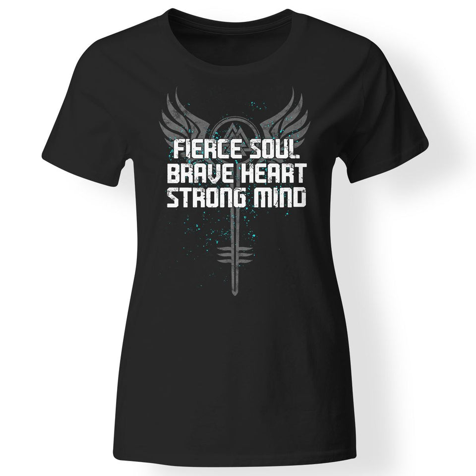 Shieldmaiden, Viking, Norse, Gym t-shirt & apparel, Strong mind, FrontApparel[Heathen By Nature authentic Viking products]Next Level Ladies' T-ShirtBlackX-Small