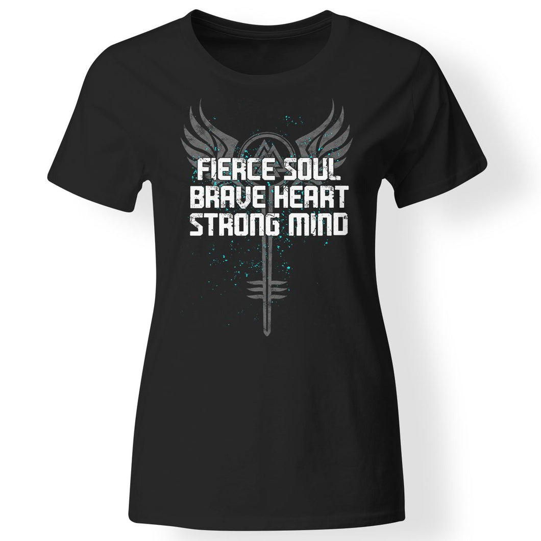 Shieldmaiden, Viking, Norse, Gym t-shirt & apparel, Strong mind, FrontApparel[Heathen By Nature authentic Viking products]Next Level Ladies' T-ShirtBlackX-Small