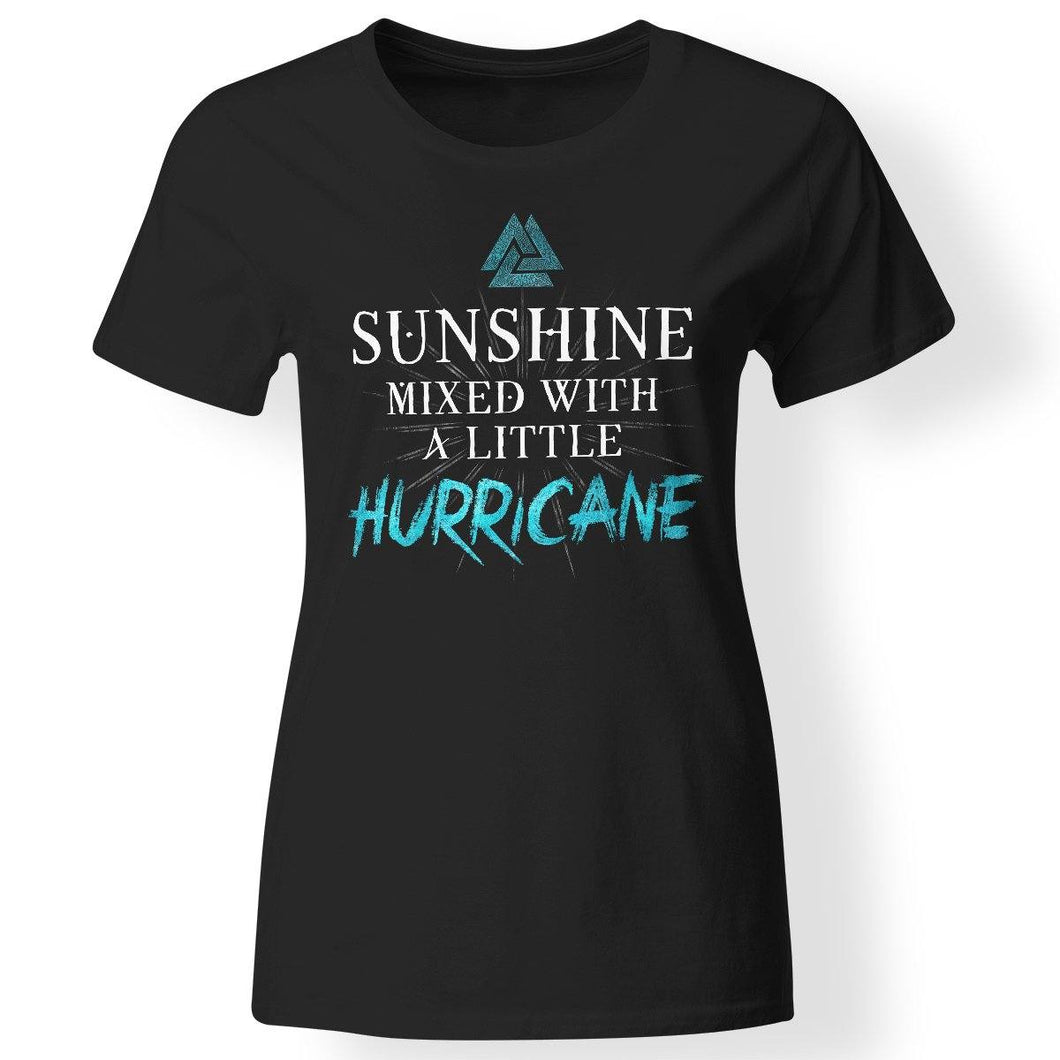 Shieldmaiden, Viking, Norse, Gym t-shirt & apparel, Sunshine - Hurricane, FrontApparel[Heathen By Nature authentic Viking products]Next Level Ladies' T-ShirtBlackX-Small