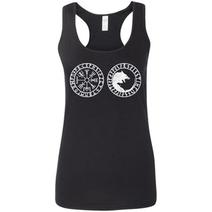 Shieldmaiden, Viking, Norse, Gym t-shirt & apparel, Vegvisir, FrontApparel[Heathen By Nature authentic Viking products]Ladies' Softstyle Racerback TankBlackS