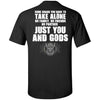 Some roads you have to take alone, BackApparel[Heathen By Nature authentic Viking products]Tall Ultra Cotton T-ShirtBlackXLT