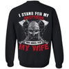 T-shirt, Wife, Viking, BackApparel[Heathen By Nature authentic Viking products]Unisex Crewneck Pullover SweatshirtBlackS